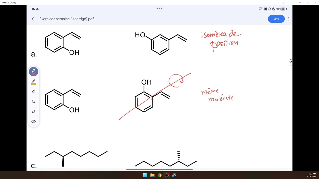 Chimie Organique - Exercices Semaine 3