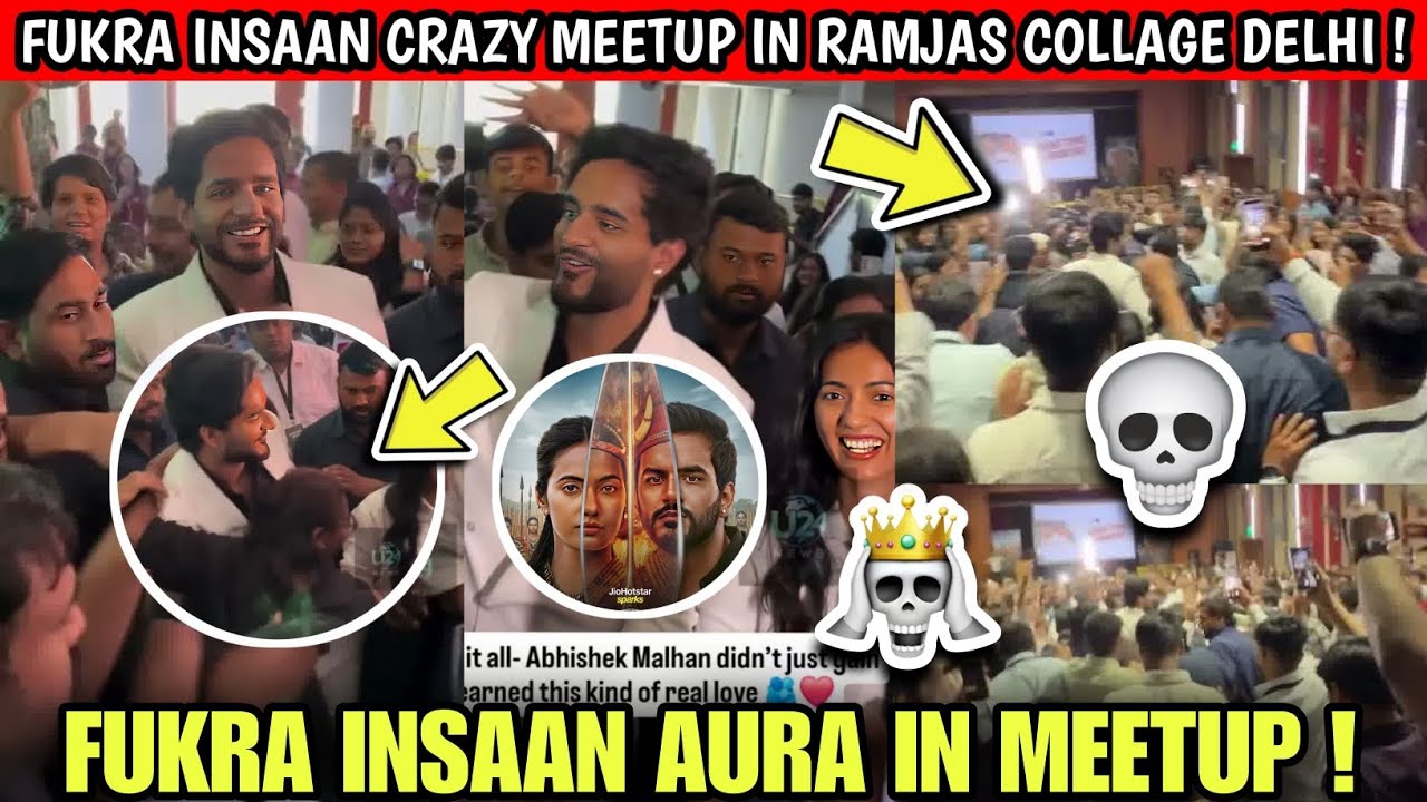OMG!🤯 Fukra Insaan Huge Meetup In Delhi Ramjas Collage Over Crowd 50K+ | Fukra Insaan Real Aura !
