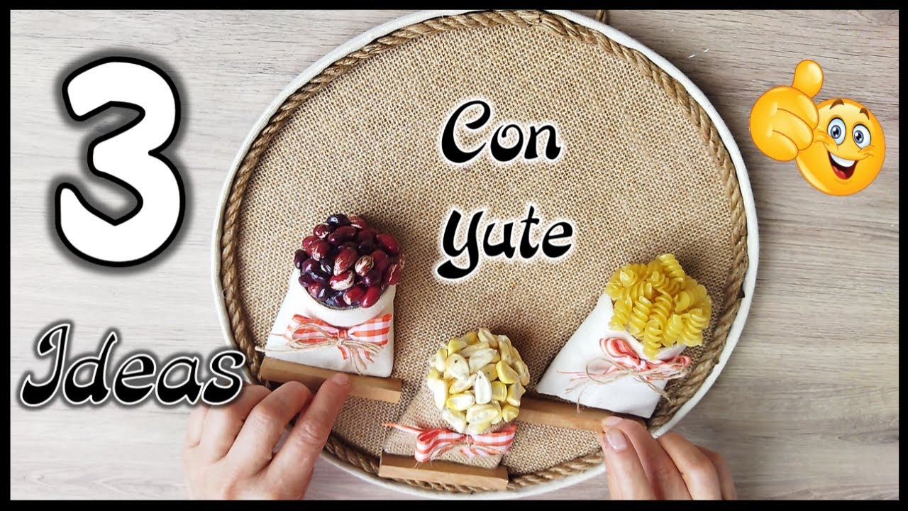3 PRECIOSAS IDEAS CON YUTE - Manualidades útiles para la cocina - Crafts for the kitchen with jute
