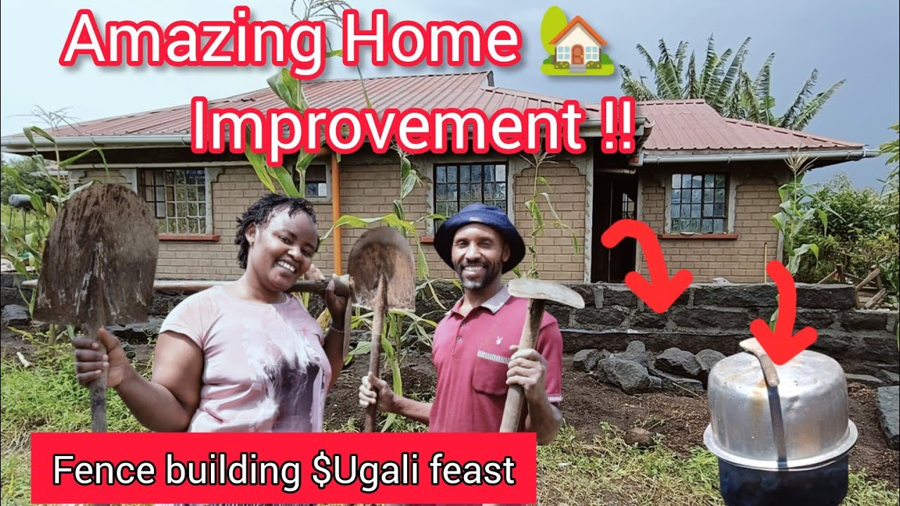 MASSIVE HOME IMPROVEMENT: Building Our Backyard Fence & Cooking Ugali for the Crew! 🔨🔥