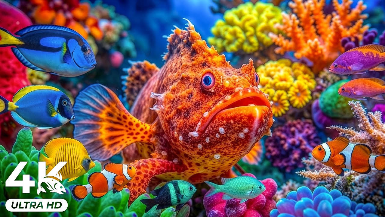 Amazing 4K Aquarium Journey – Colorful Reef Fish 🐠 Serene Underwater World for Sleep