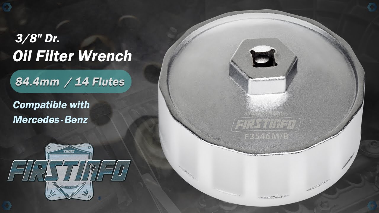 FIRSTINFO F3546BENZ 84.4 mm 14 Flutes Oil Filter Wrench for Mercedes-Benz Jeep with 3.0L Diesel