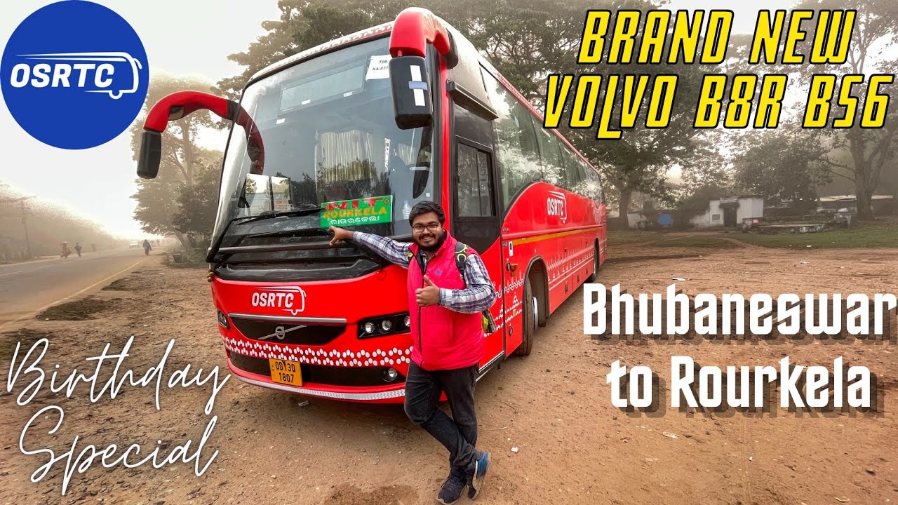 Bhubaneswar to Rourkela OSRTC VOLVO Bus | Brand New B8R BS6 | Birthday Special #travelwithsoumit