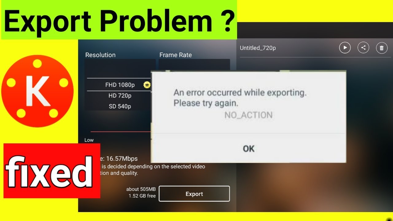 Kinemaster Export Problem Solved | Kinemaster Export  error fixed | export problem codec init failed