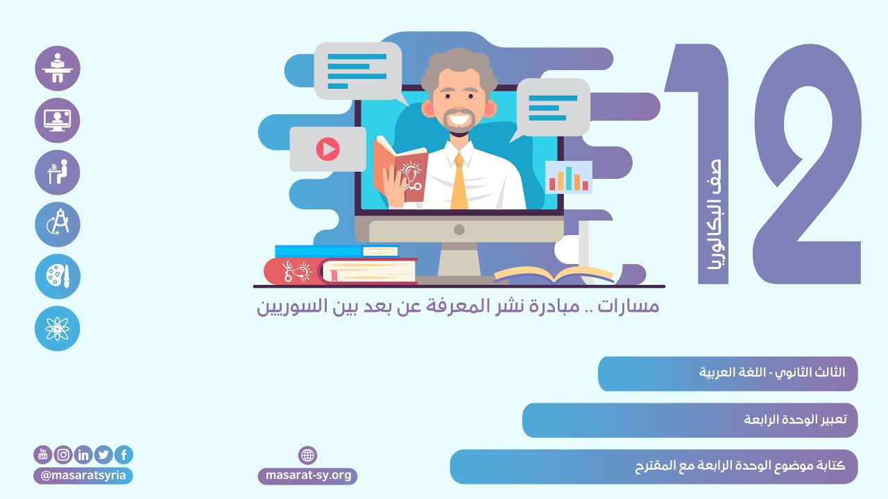 كتابة موضوع الوحدة الرابعة مع المقترح | درس تعبير الوحدة الرابعة | اللغة العربية الثالث الثانوي