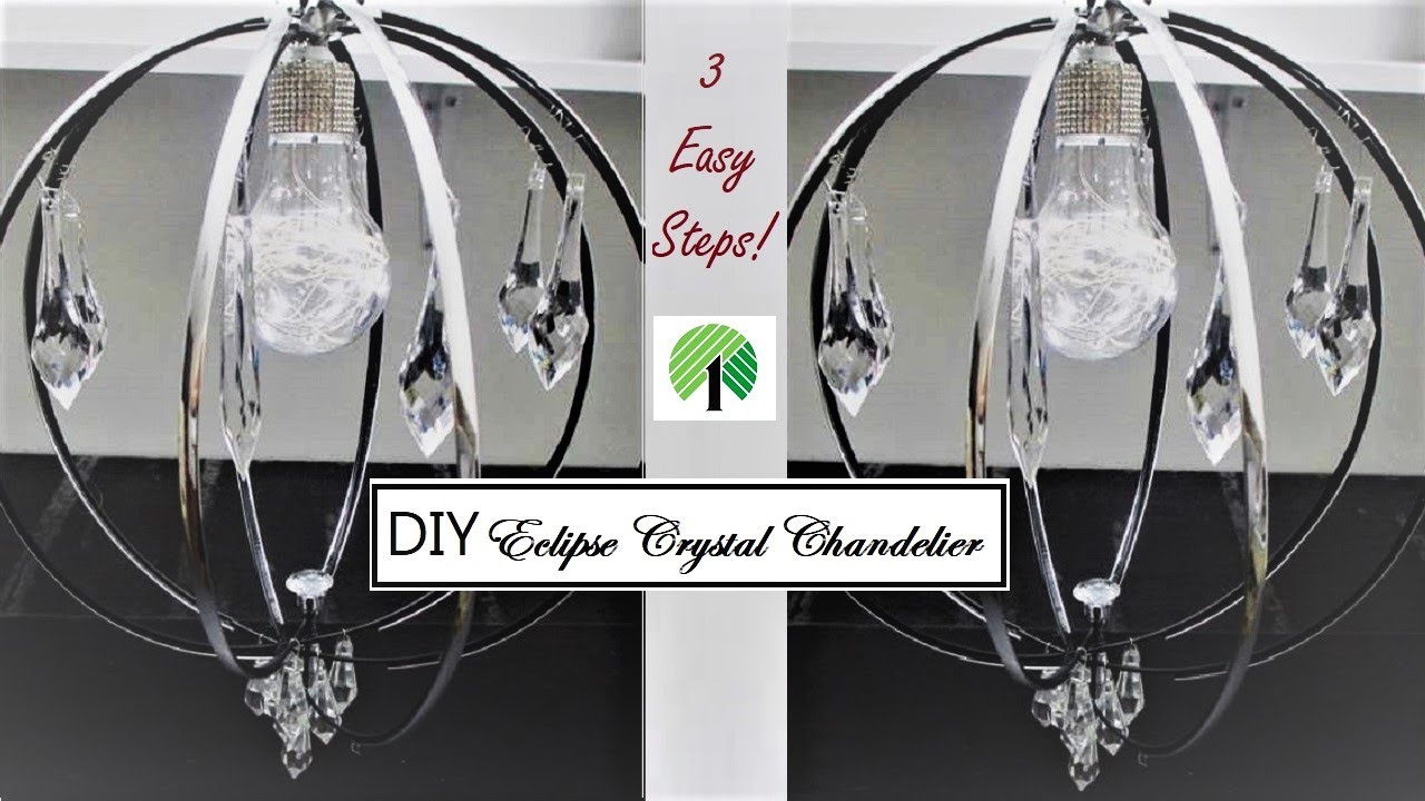 DIY Eclipse Chandelier | Glam Home Decor & Lighting | Crystal Chandelier | Dollar Tree DIY