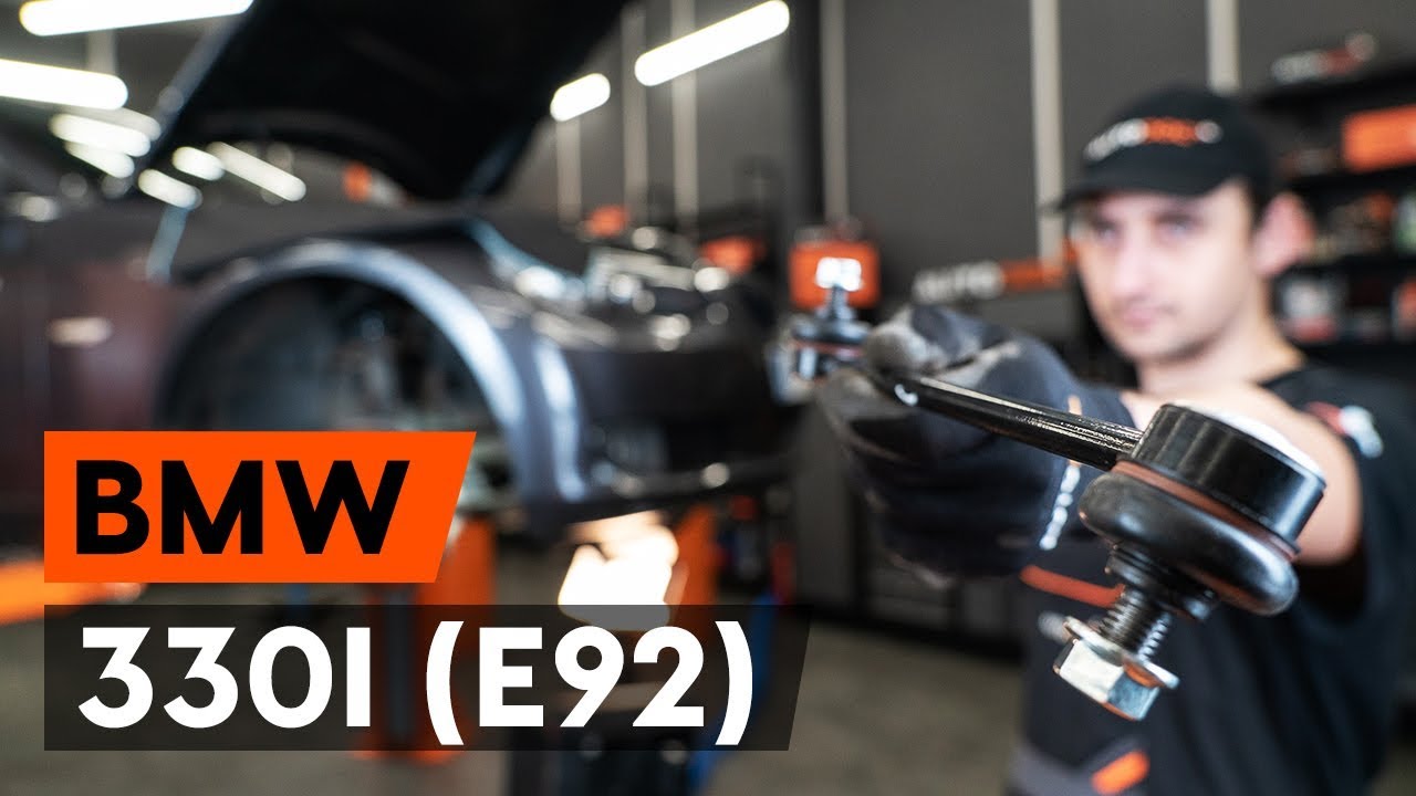 Jak wymienić przednim łącznik stabilizatora w BMW 330i 3 (E92) [PORADNIK AUTODOC]
