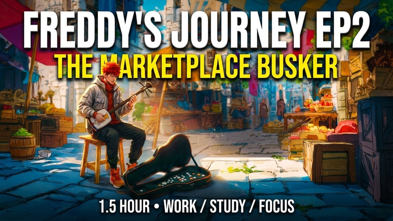🏮 Shamisen Busking in Fantasy Marketplace | 1.5 Hr Shamisen fusion with Celtic Lofi for Study, Work