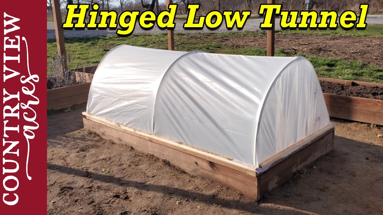 Hinged Low Tunnel for raised Bed gardening