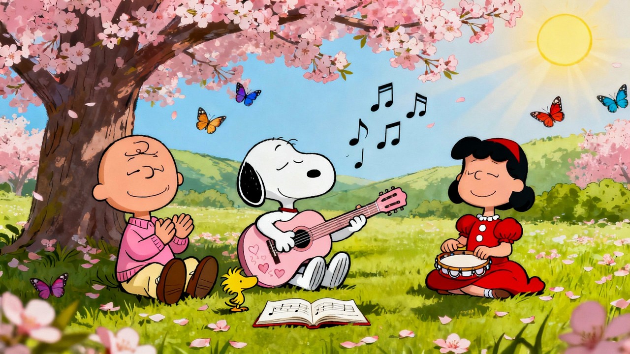 Snoopy’s Peaceful Spring Jam with Friends 🌸🎶 Chill Lofi Vibes for Study & Joy