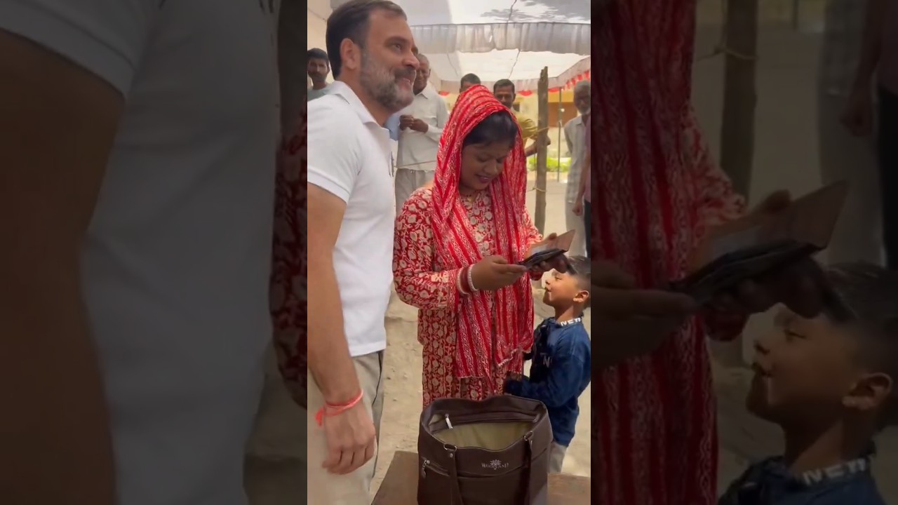 Loksabha election 2024 : : Rahul  अचानक पहुंचे मतदान केंद्र#viralshortvideo #rahulgandhi #soniyagand