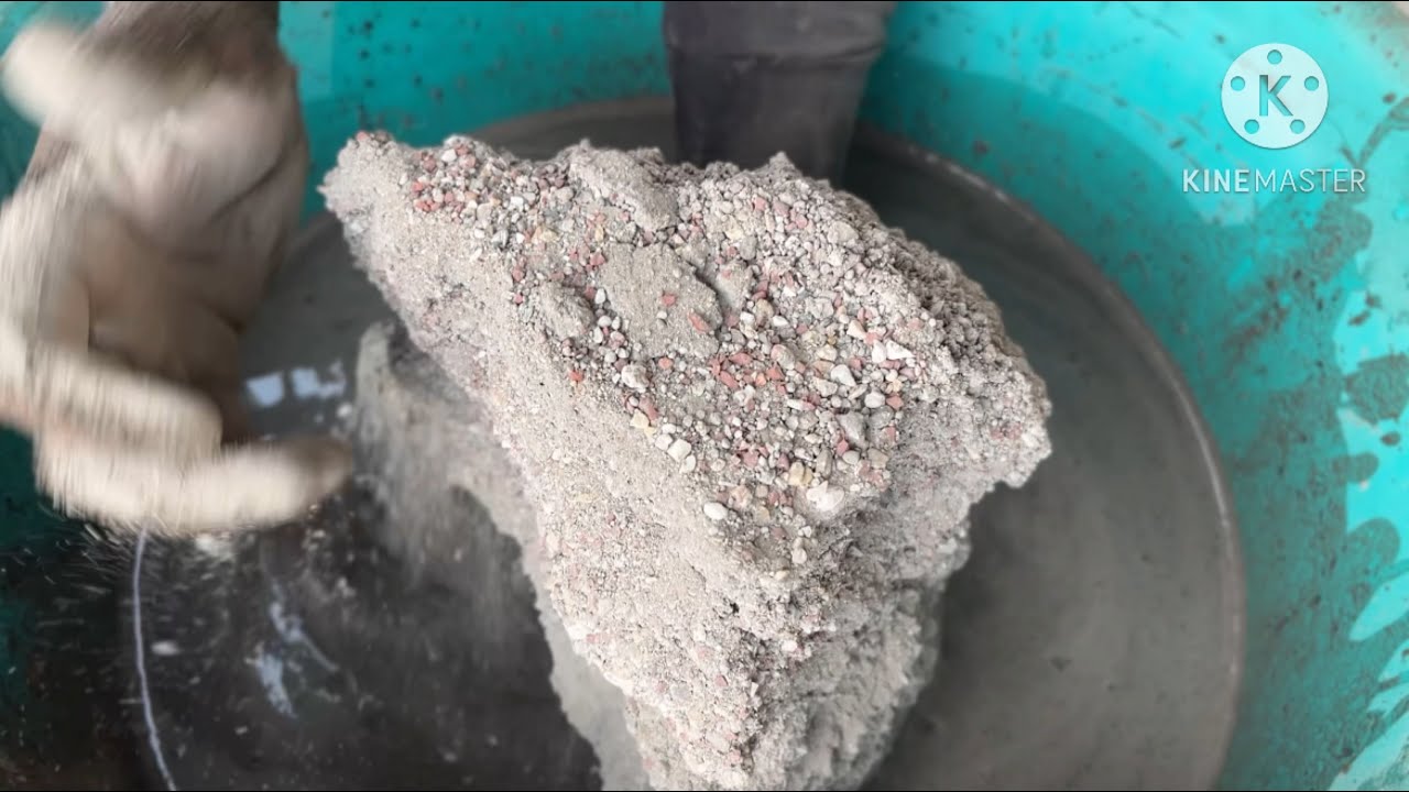 Gritty sand cement floor water crumbling #sandcement #satisfying