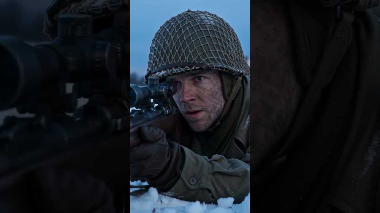 World War II Sniper Takes Aim in the Snow #shorts #shortsfeed