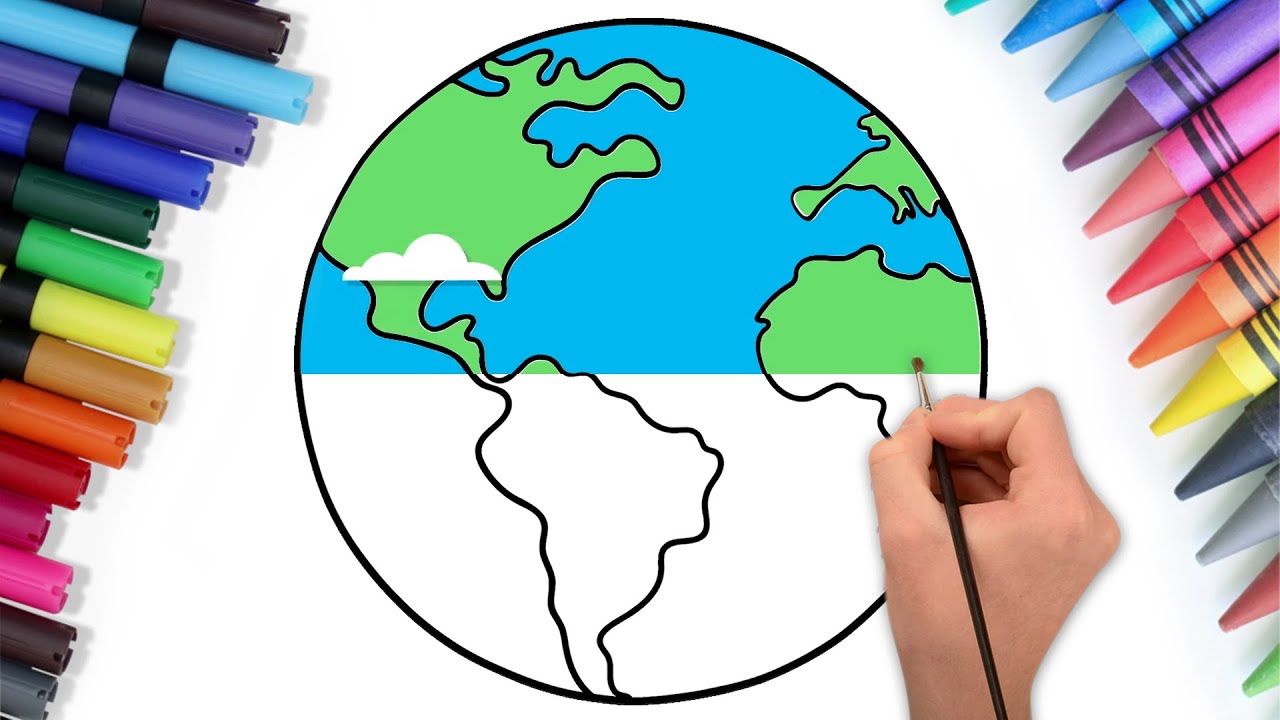 Drawing, Painting and Coloring Earth for Kids & Toddlers | Basic Drawing Tips | Chiki Art