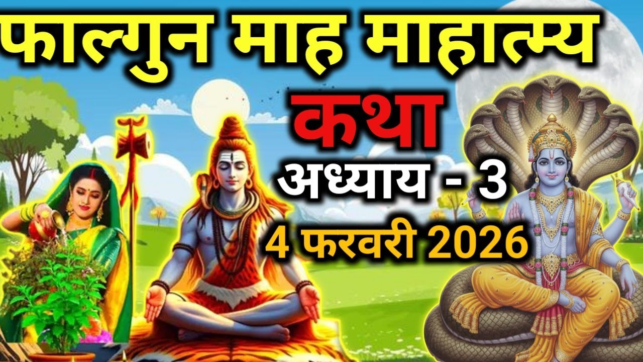 फाल्गुन मास कथा - अध्याय 3|| Falgun Maas Ki Katha Day3||kartik mahatmya adhyay 3#VratKatha#Guruvani