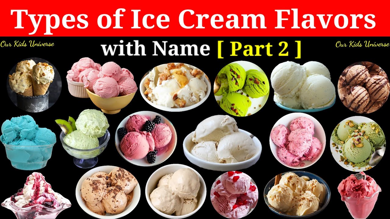 Types of Ice Cream Flavors with Name || 30 Types of Ice Cream Flavors Name in English || Part 2 ||