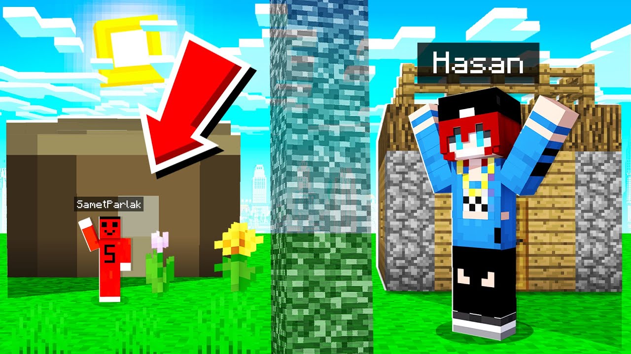 HASAN'I YAPI KAPIŞMASINDA KÜÇÜLME İLE TROLLEDİM !! - Minecraft