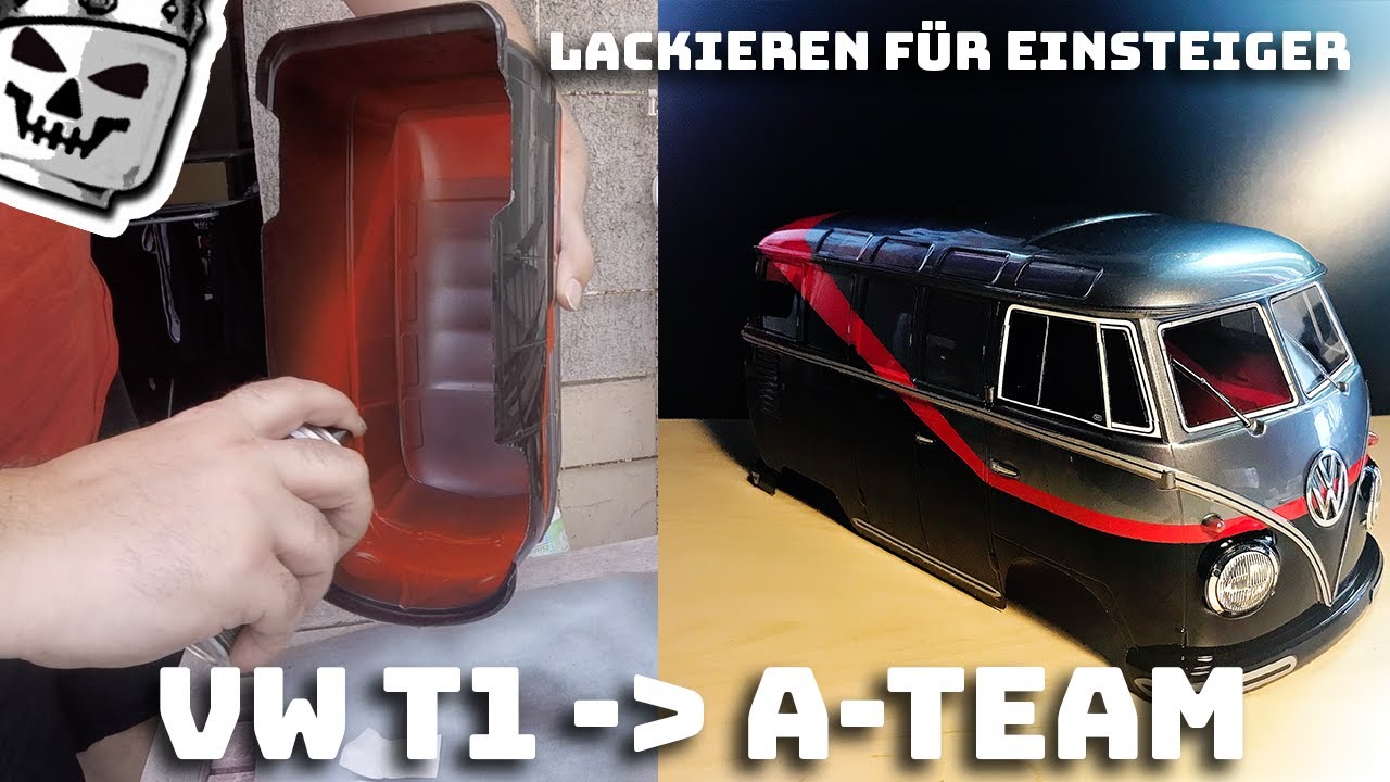 RC Tamiya Karosserie lackieren für Einsteiger T1 Bulli A-Team Style
