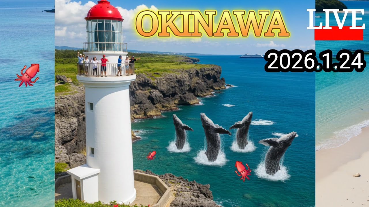 【クジラが見たい沖縄残波岬に】沖縄で陸から見えるザトウクジラ#ライブ配信#沖縄ライブ配信#残波岬#クジラ#南の島