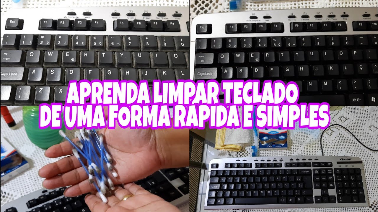 COMO LIMPAR TECLADO DE COMPUTADOR, FORMA RÁPIDA E SIMPLES USANDO COTONETE E AMACIANTE #dicas
