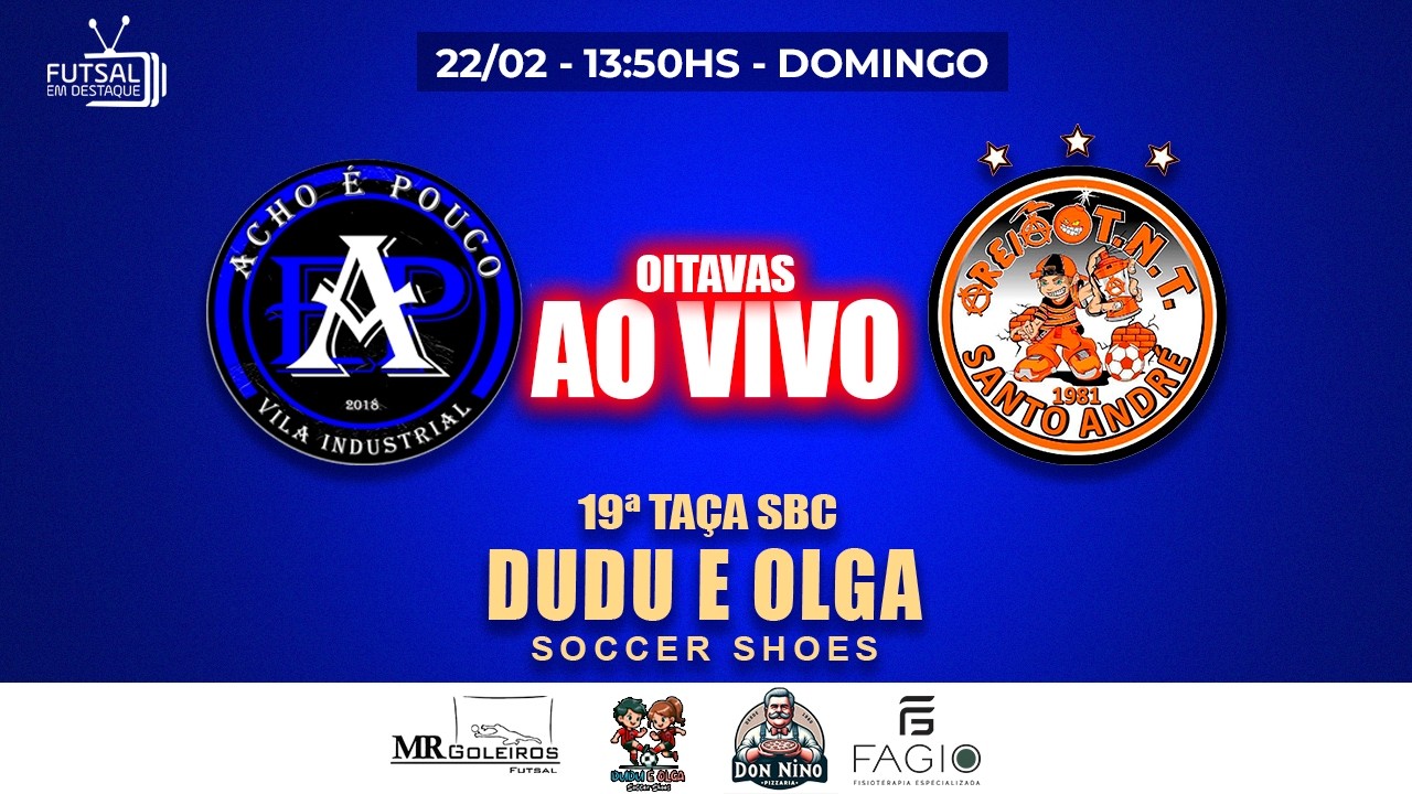 TAÇA SBC DUDU E OLGA - ACHO É POUCO X AREIÃO - OITAVAS #futsalsl