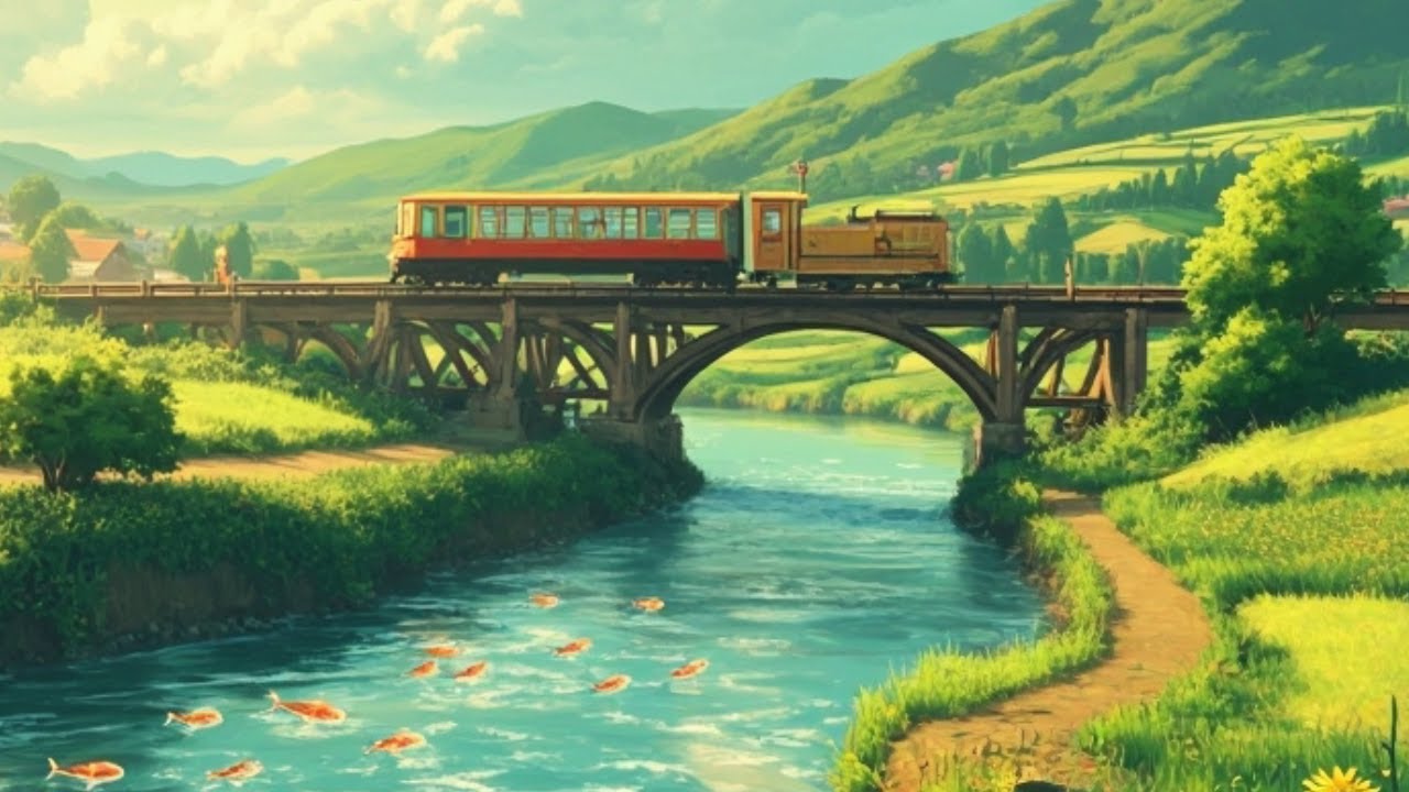 Studio Ghibli Village Loop | Soothing Village Scenes | ASMR