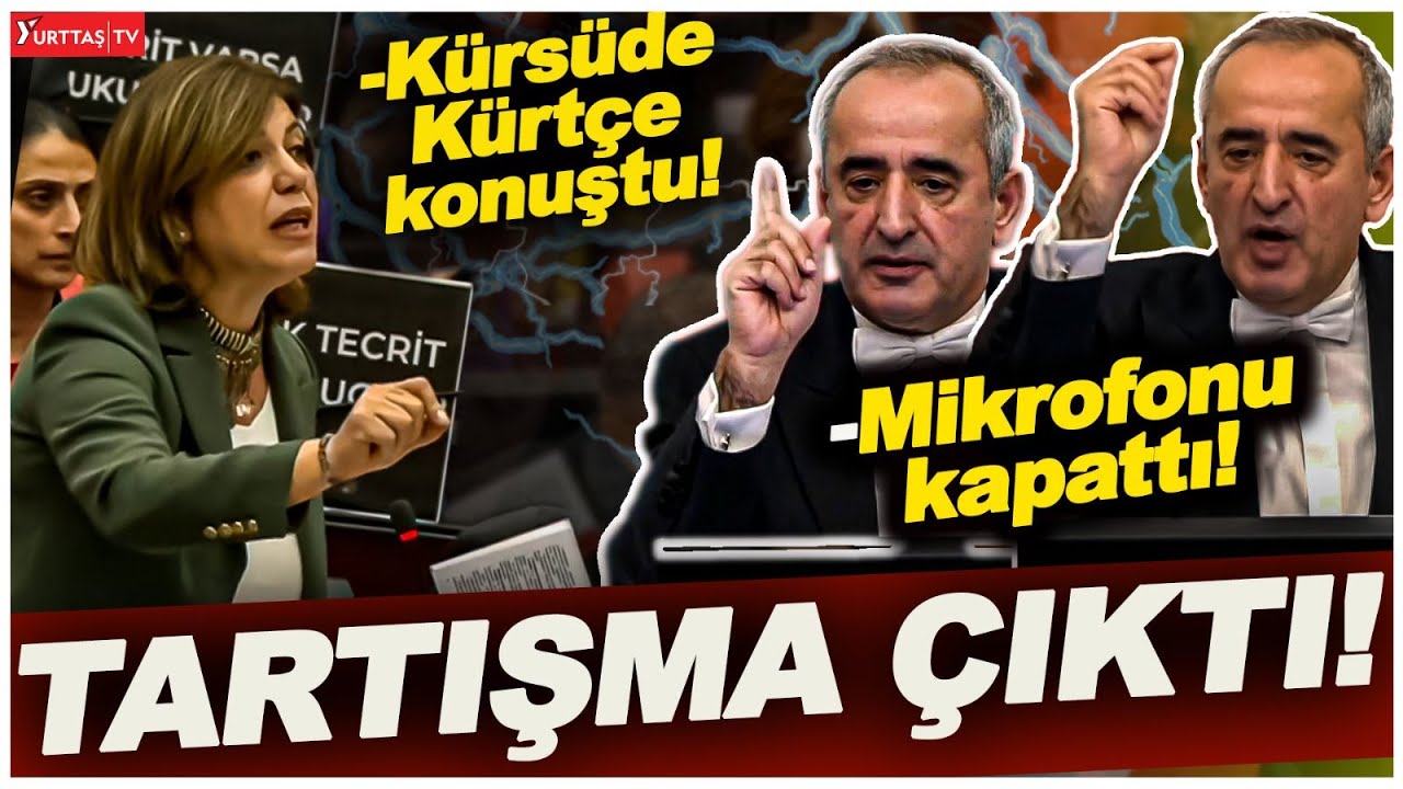 HDP'li vekil kürsüde Kürtçe konuştu! Meclis Başkanı mikrofonu kapatınca tartışma çıktı!