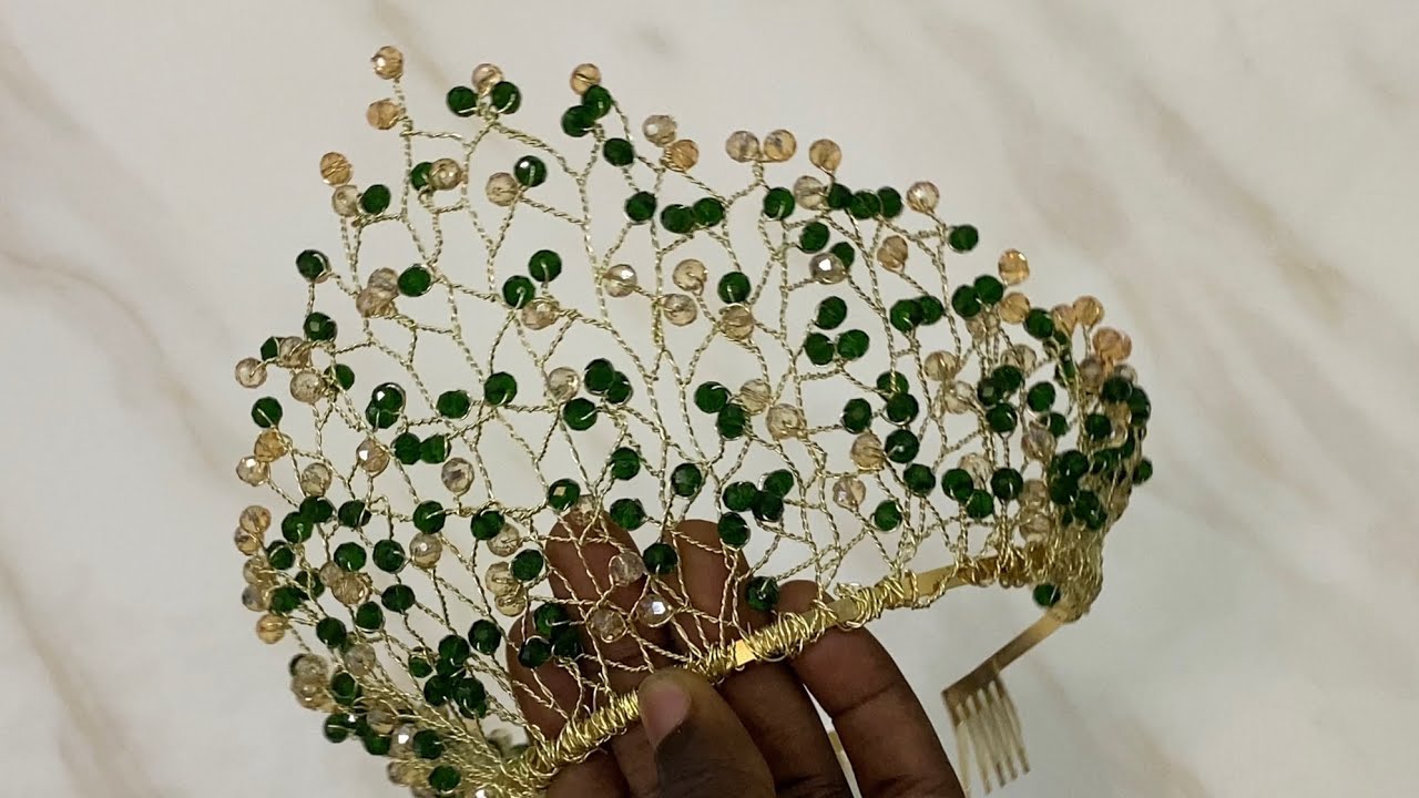 HOW TO MAKE BEADED CROWN | Wire Work Headband |DIY |