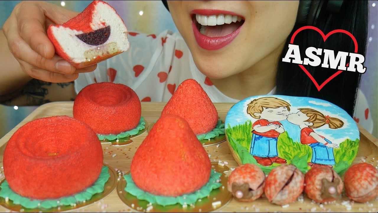 ASMR MOUSSE CAKE *VALENTINE'S DAY EDITION (SOFT CRUNCHY EATING SOUNDS) NO TALKING | SAS-ASMR
