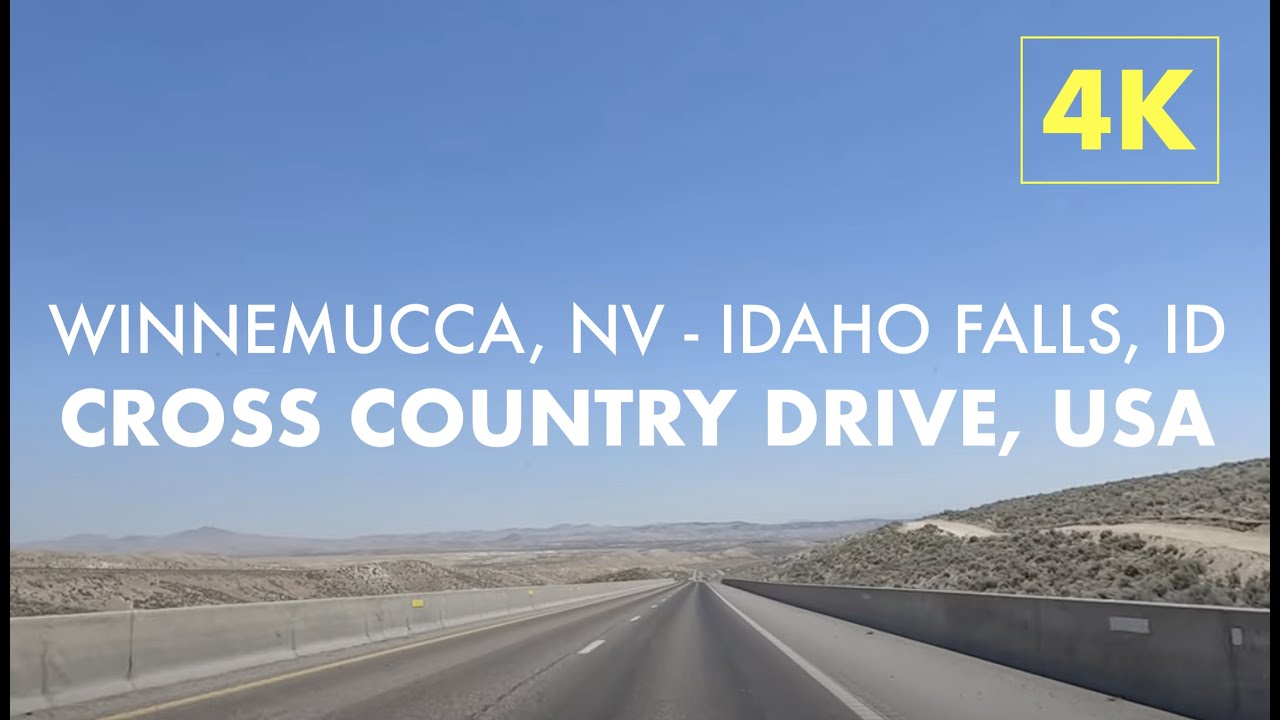 Cross Country Road Trip, USA | Winnemucca, NV - Idaho Falls, ID | 6 HRS DRIVING in 4K, Pt 2