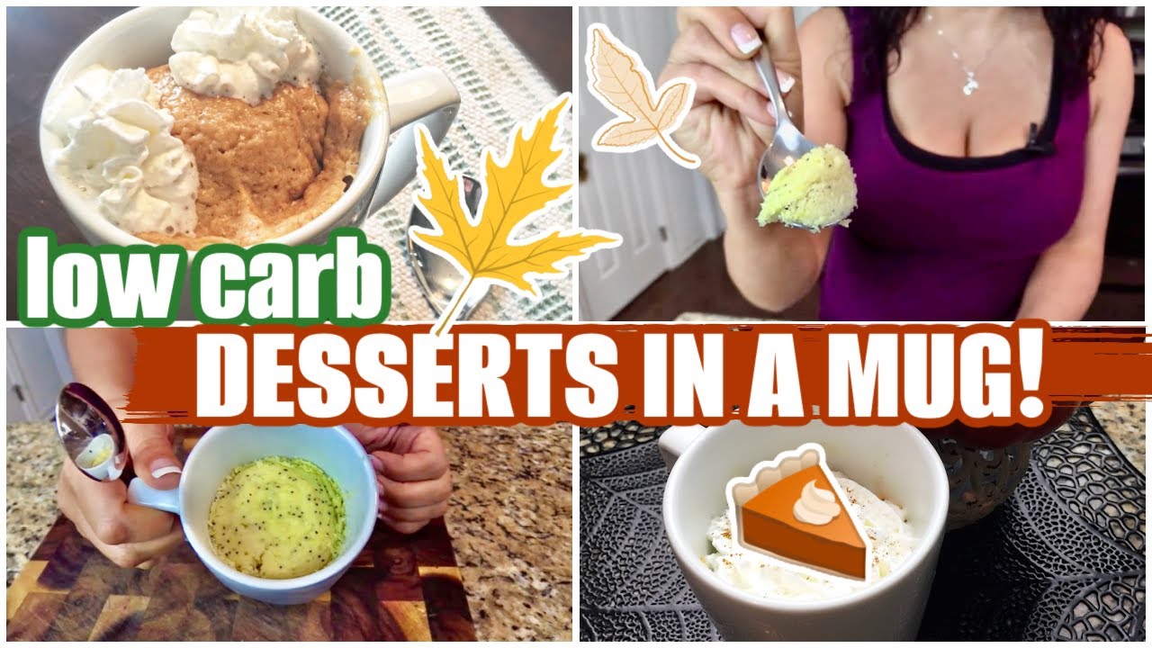 3 EASY MUG CAKE RECIPES! | Low Carb & Keto Comfort Food Desserts