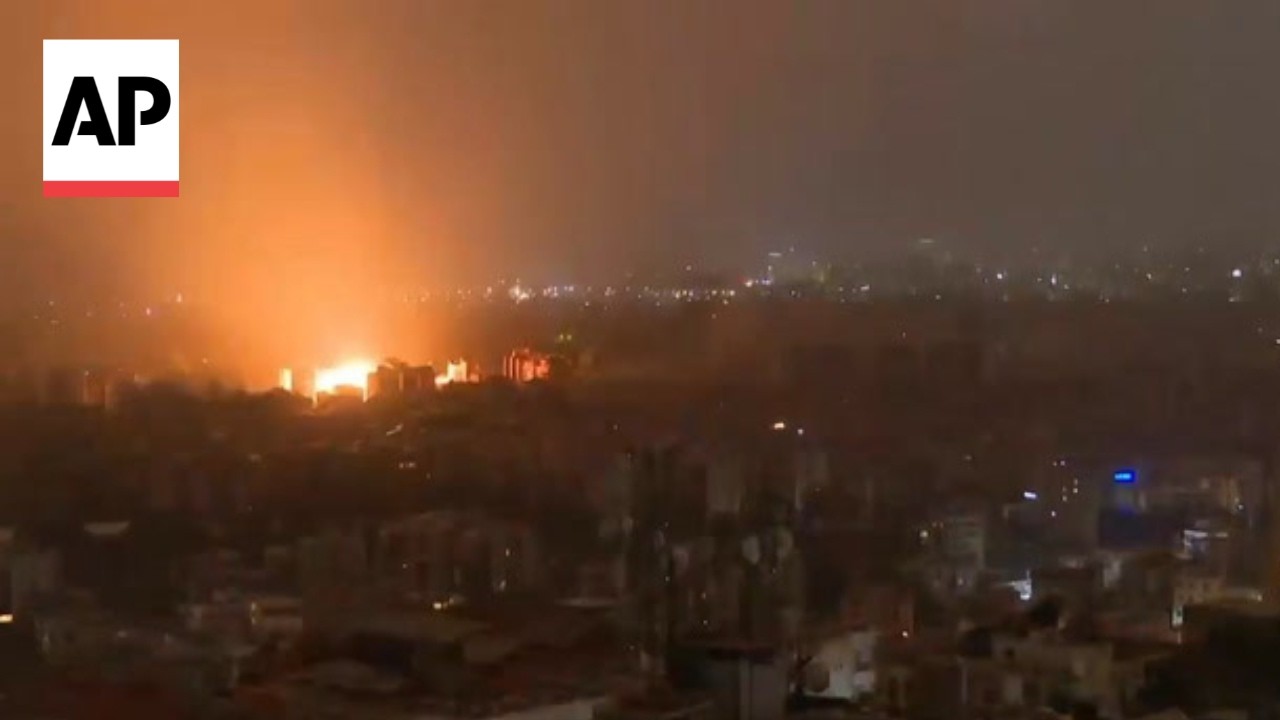Fire and smoke seen as Israel strikes Beirut suburb