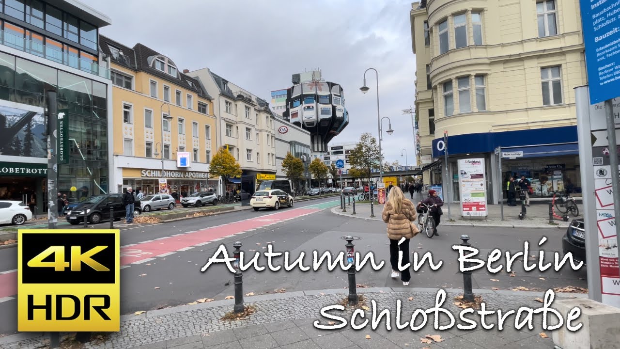 Berlin Schloßstraße, Walking Tour - 4K 60-HDR - Autumn 2021