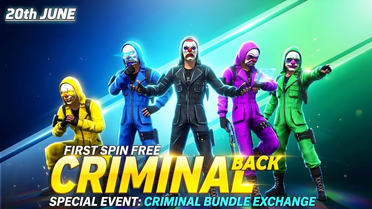 All Criminal back 💥 New black Criminal Bundle, Golden Shade 🤯🥳| free fire new event | ff new event
