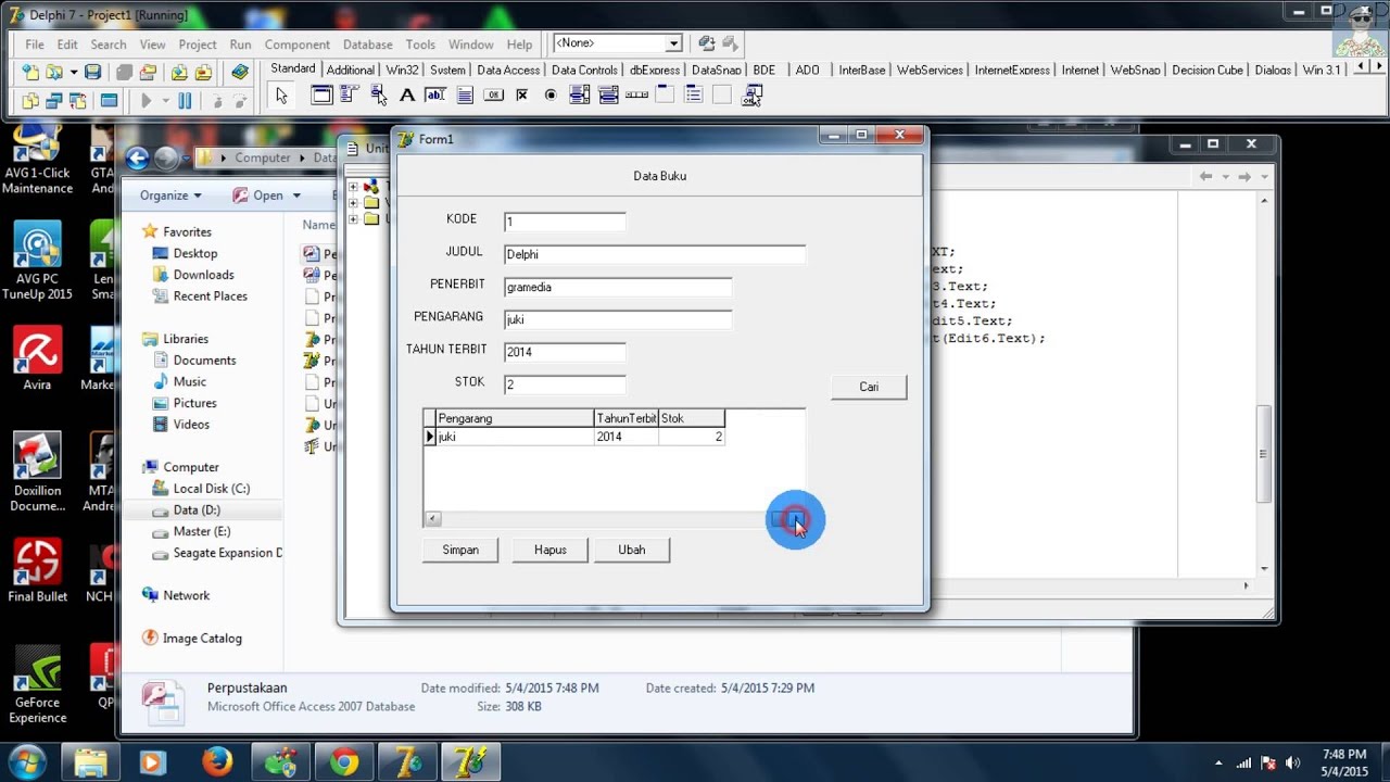 Cara Membuat Input database Delphi 7