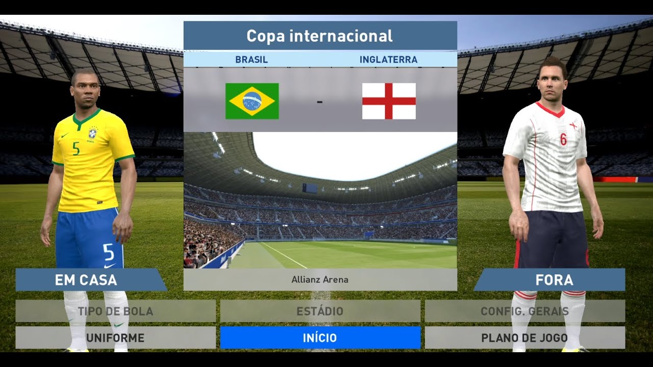 Brasil x Inglaterra – PES 2016 Gameplay Realista (No Commentary)
