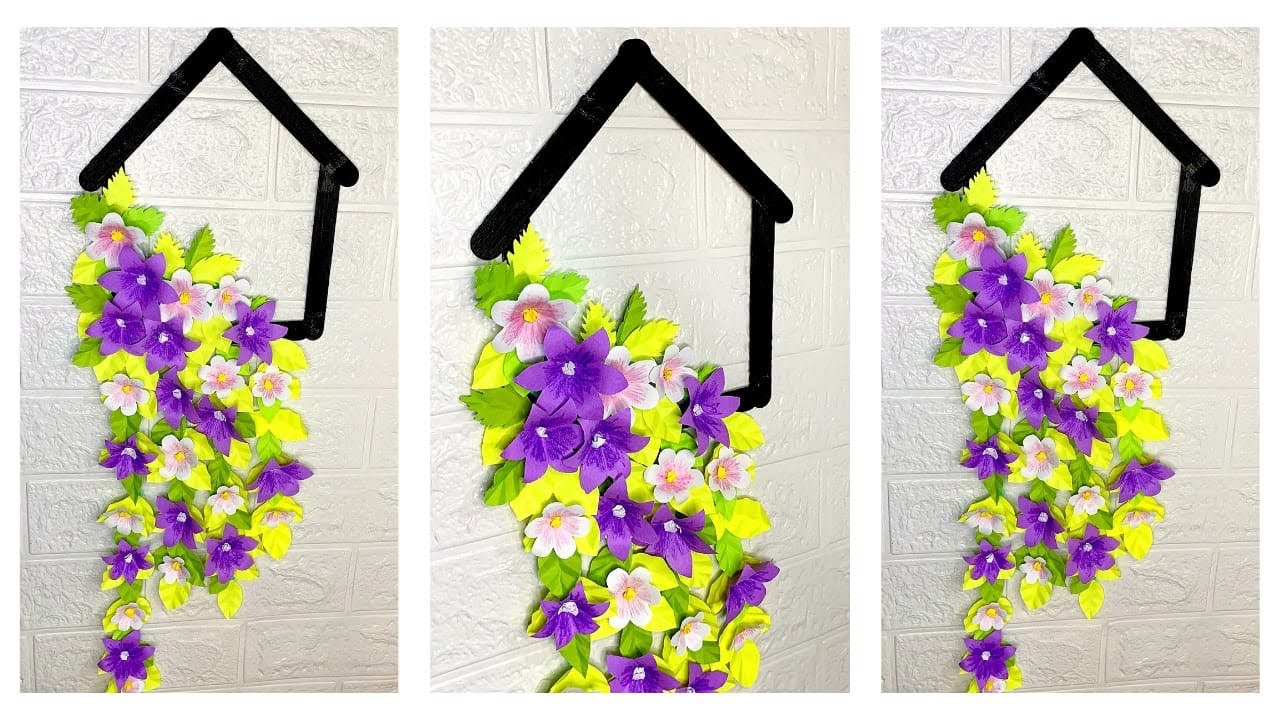 Handmade Flowers wallmate | Flowers Wall Hanging art | art & craft | 2026 art video #diy #wallmate 