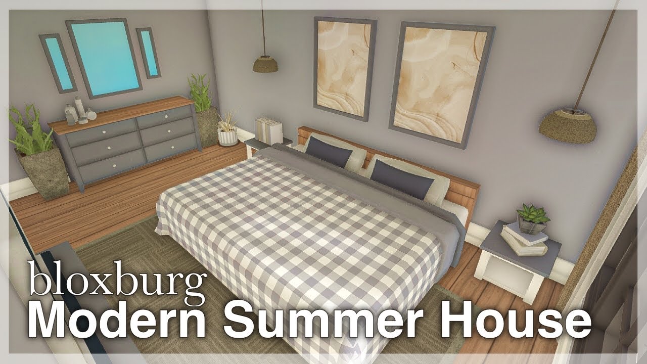 Bloxburg - Modern Summer House Speedbuild 🐚 (interior + full tour) | No Custom Colors | Roblox