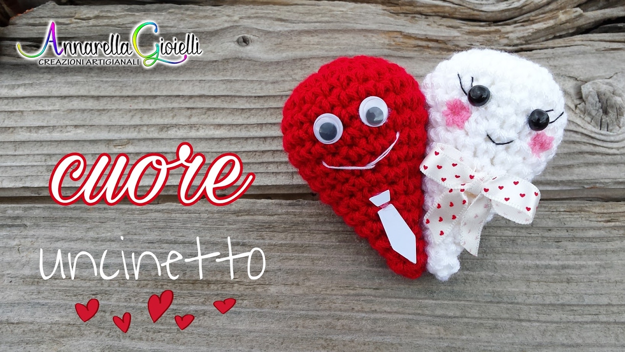 Bomboniera matrimonio ❤ Crochet heart ❤ cuore amigurumi [SUB]