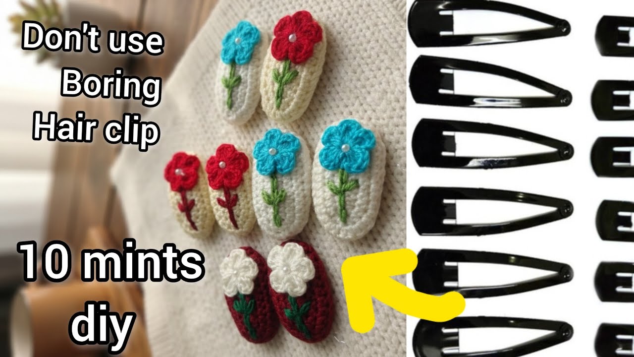 Beautiful crochet hair accessories, how to use waste wool, handmade hair accessories with wool 