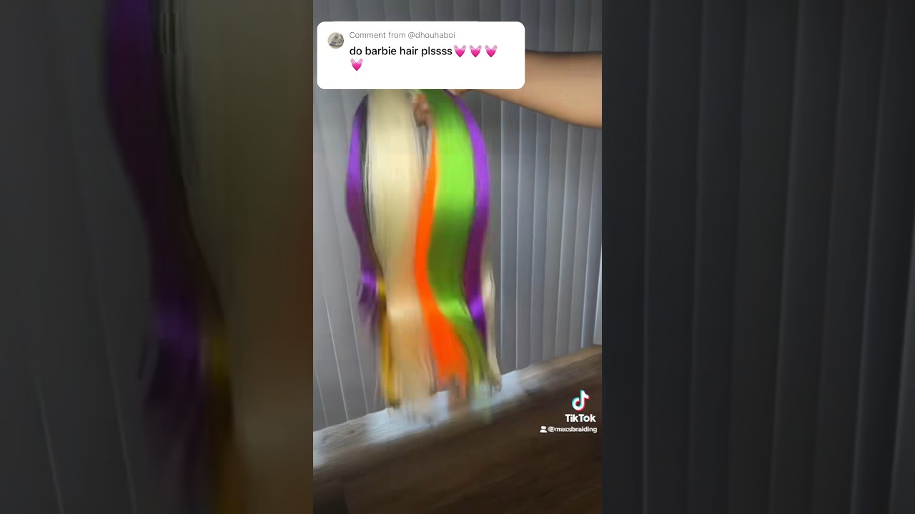 DIY Barbie custom color braiding hair blend #diy #hair #viral #barbie #colors #shorts #shortvideo