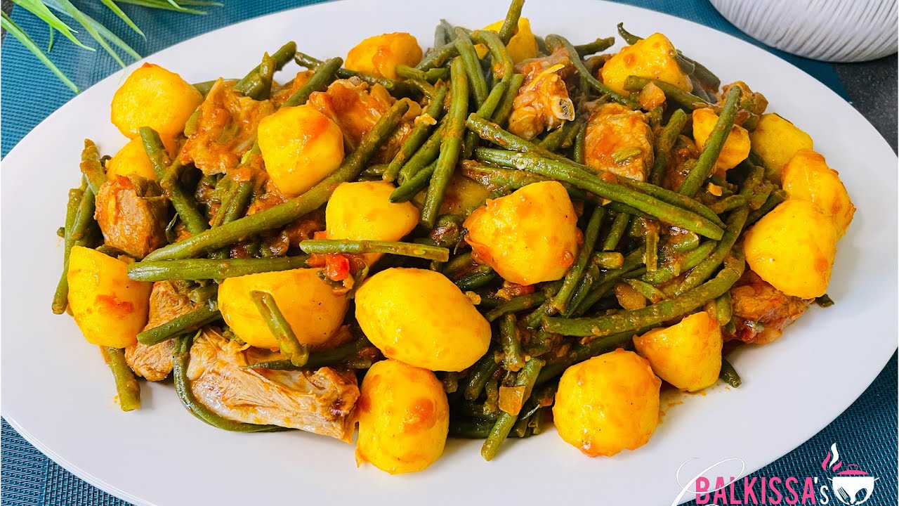 Pommes de terre et de l’haricot verte sauté recette simple et facile à réalisé