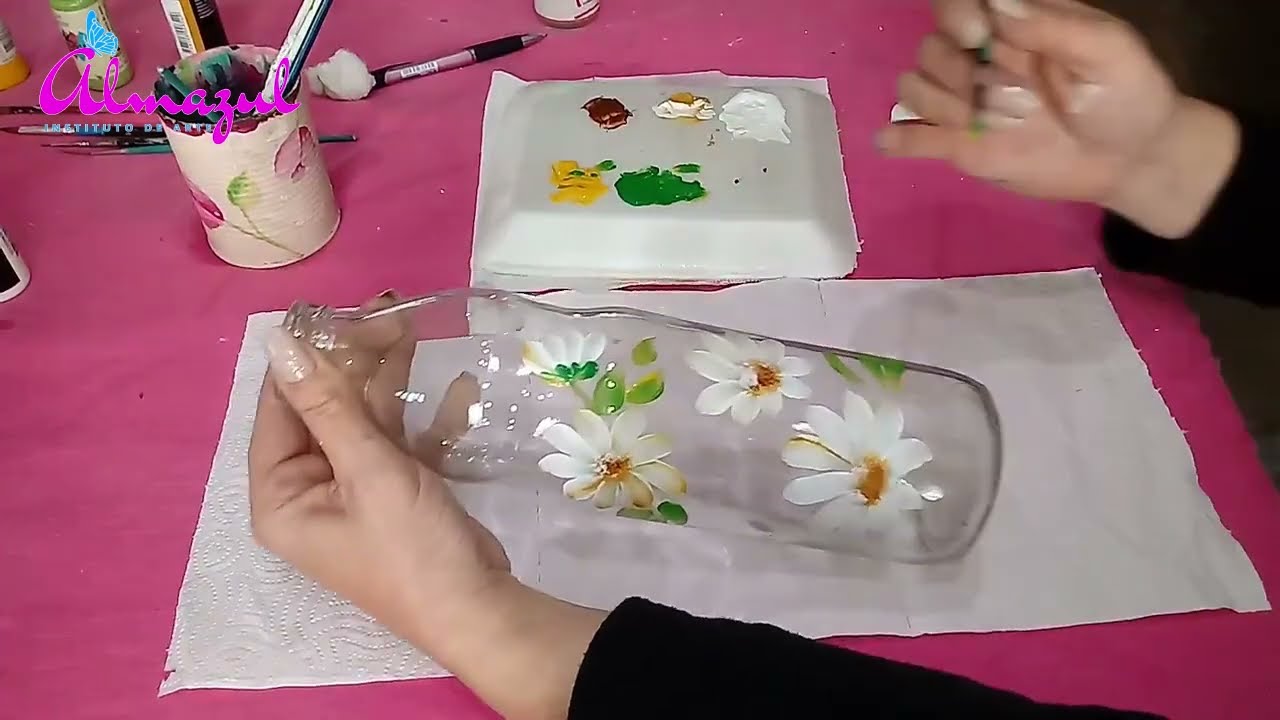 En 15 minutos! Botella de vidrio con margaritas sin perder la transparencia (vol3)