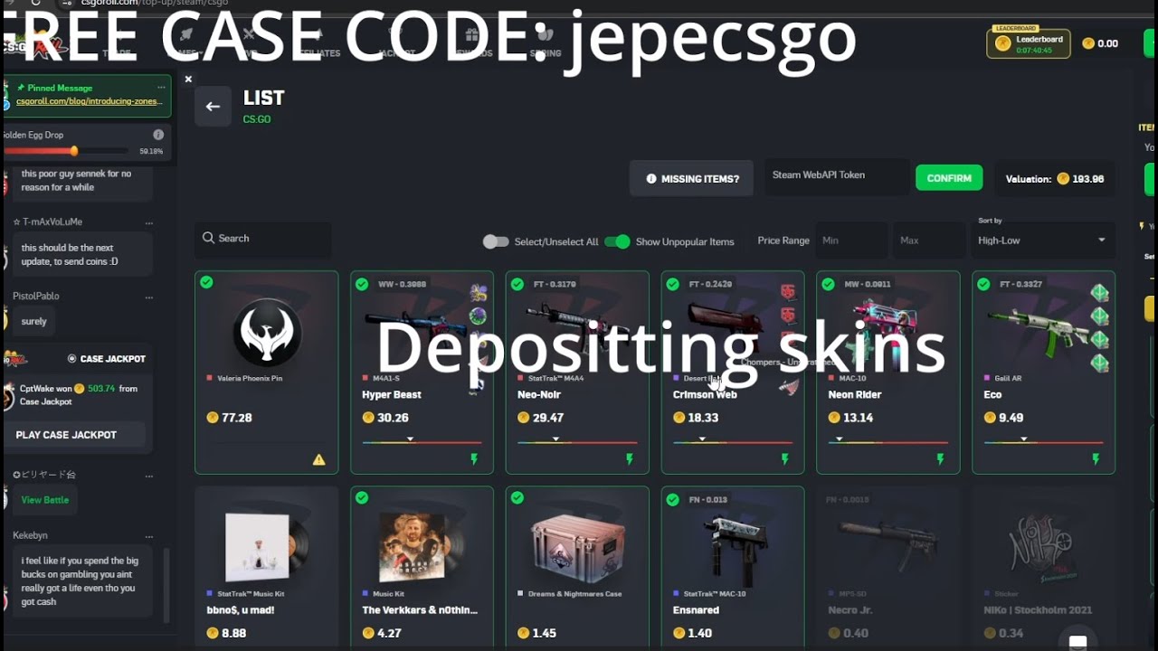 CSGOROLL DOUBLING MY 200$ INVENTORY + PULLING KNIFE ON CASE + BIG BETS FIRST TIME ON CSGOROLL