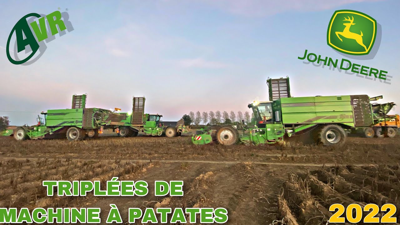 🇧🇪TRIPLÉES DE MACHINES À PATATES AVEC FULL JOHN DEERE DANS LE MÊME CHAMPS🇧🇪