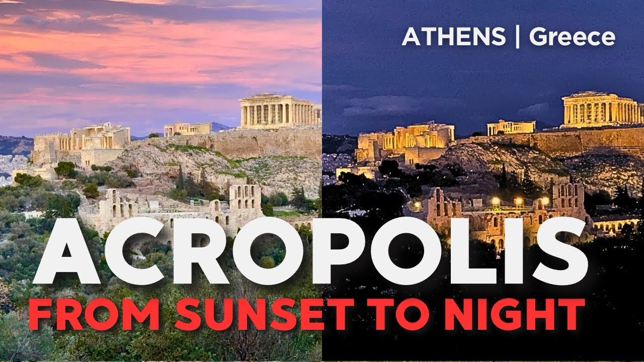 Acropolis from Sunset to Night | One Hour of Changing Light over Athens (4K)