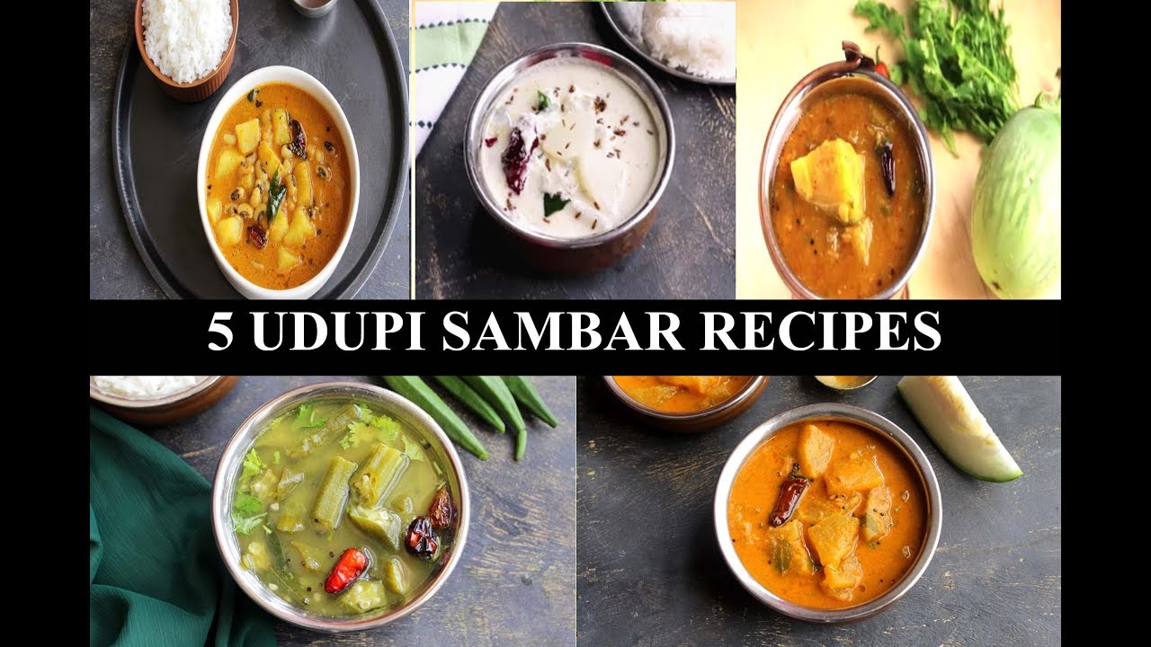 UDUPI SAMBAR RECIPES  |  UDUPI VEGETABLE CURRY RECIPES