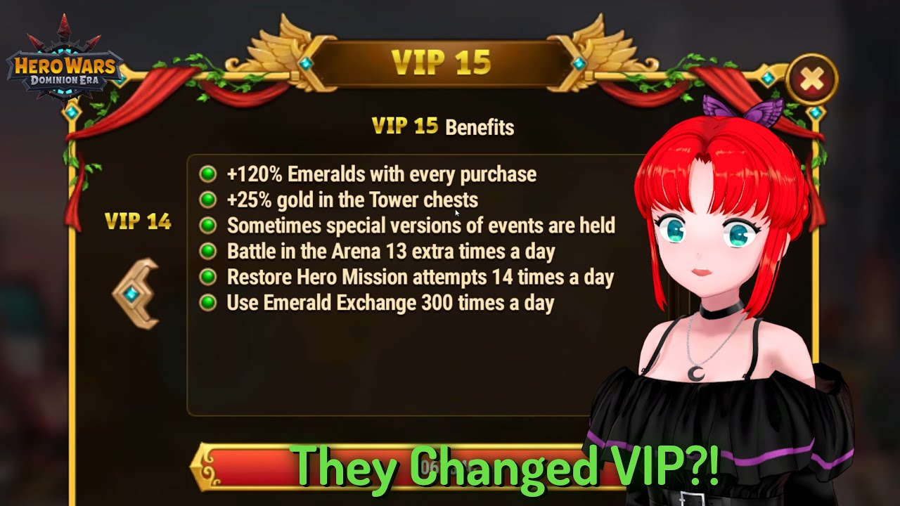 Update to VIP Bonuses &mdash; Hero Wars: Dominion Era