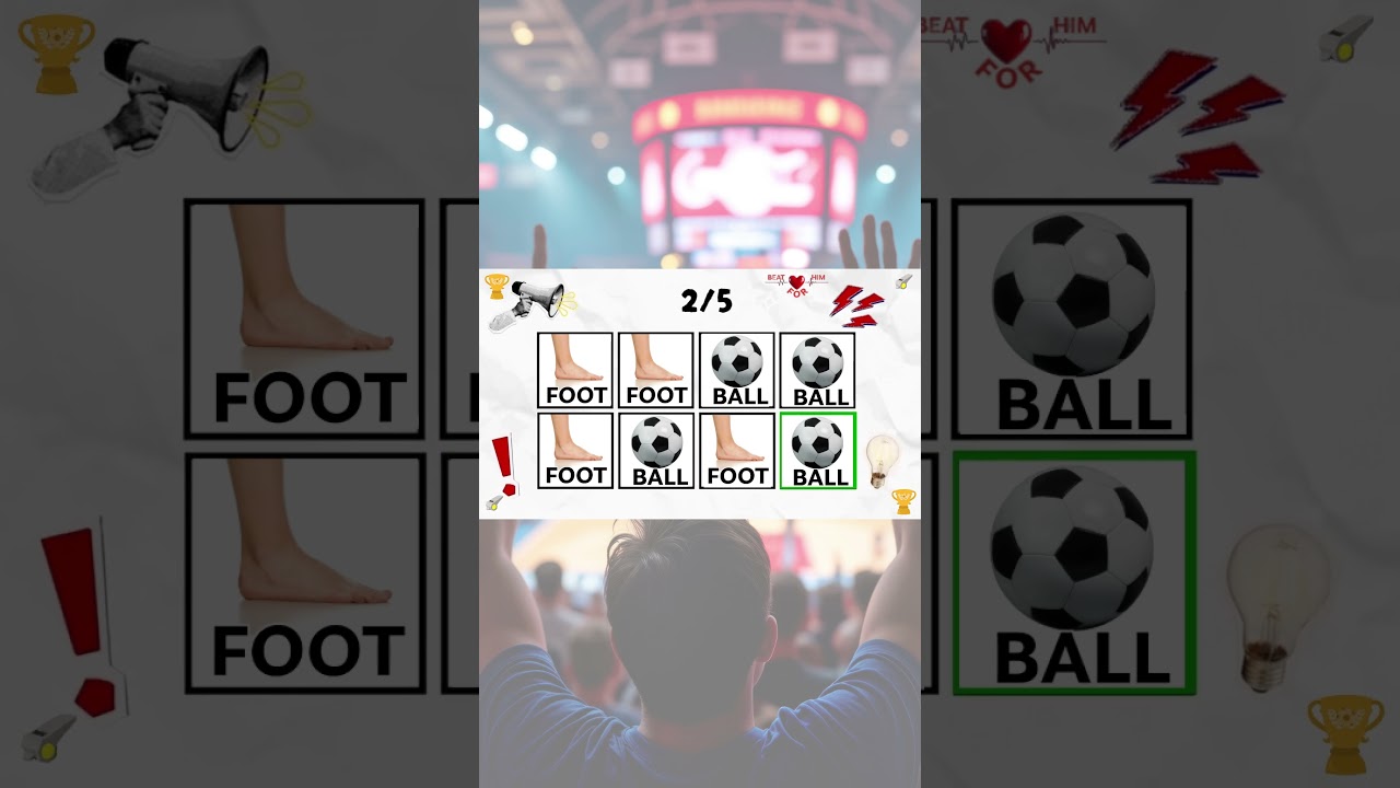 SAY THE WORD ON BEAT ⚽ SPORTS EDITION SHORT | EASY LEVEL 1 | FOOT HAND BASKET BASE BALL |