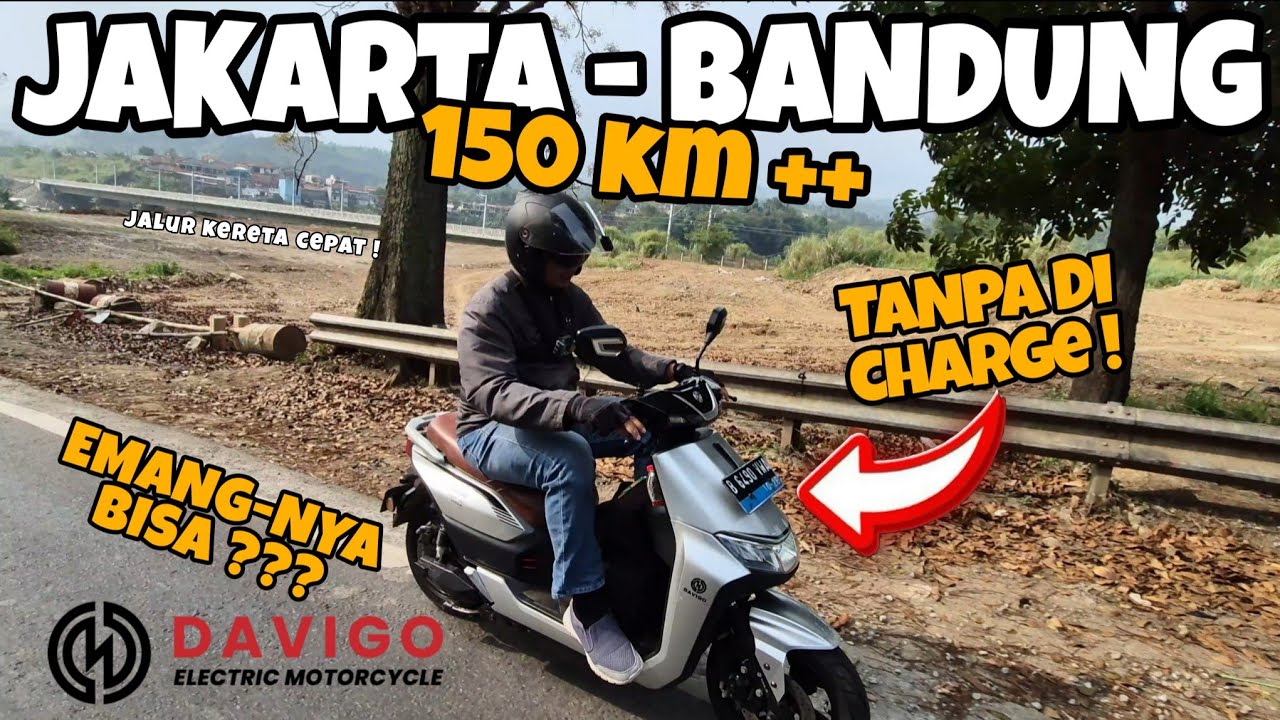 TOURING MOTOR LISTRIK TANPA DI-CHARGE‼️PEMBUKTIAN JARAK TEMPUH DAVIGO DRAGON SLI JAKARTA KE BANDUNG!